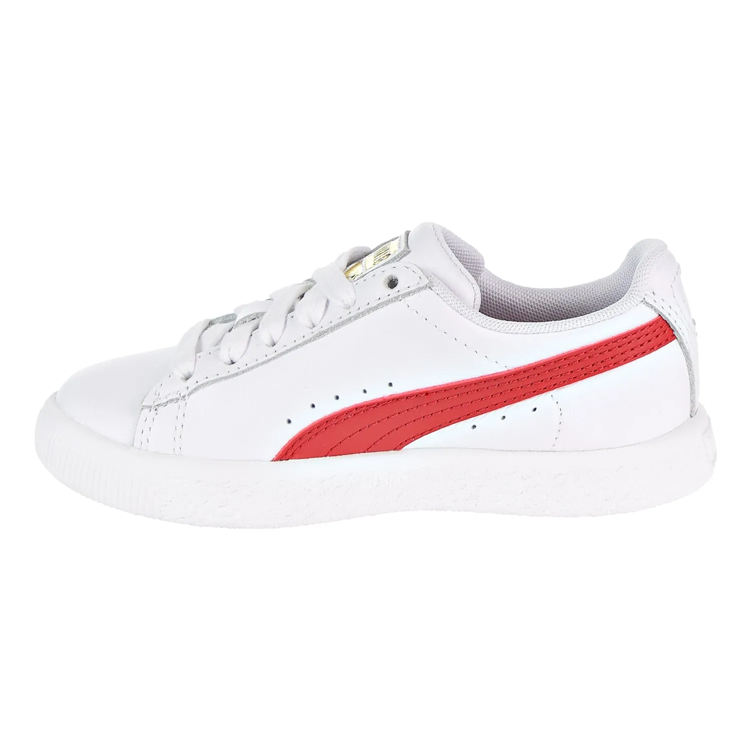 Puma Clyde Core L Foil Little Kid's Shoes White/Cherry