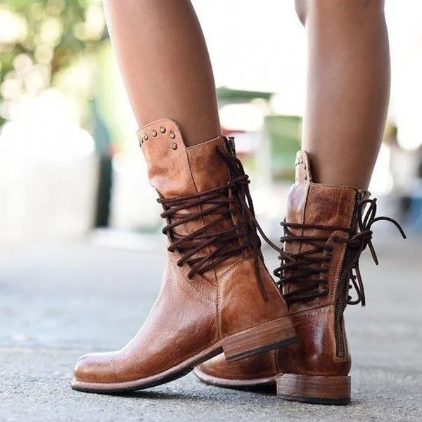 Purpdrank - Fashion Beaded Strap Martin Boots