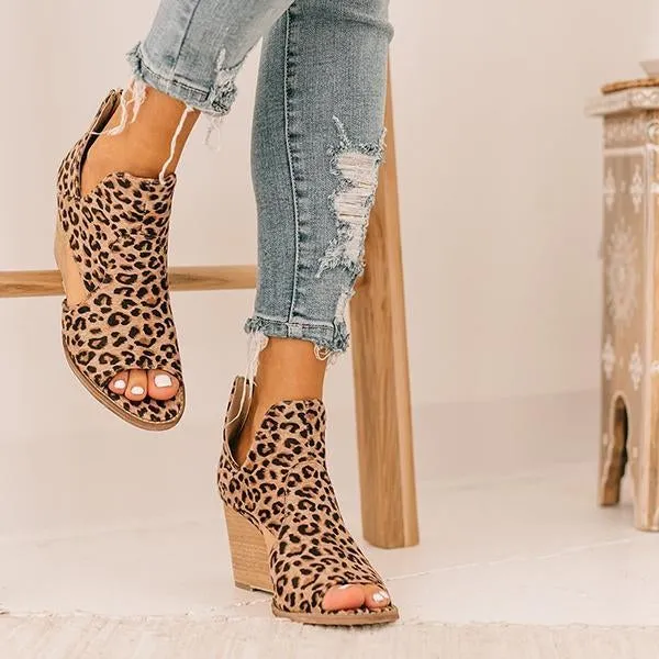 Purpdrank - Leopard Open Toe Wedges