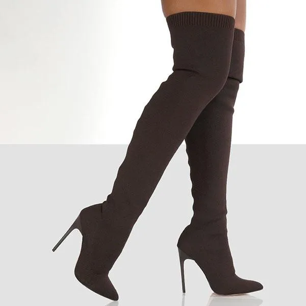 Purpdrank - Stylish Knitting Stiletto Over The Knee Boots