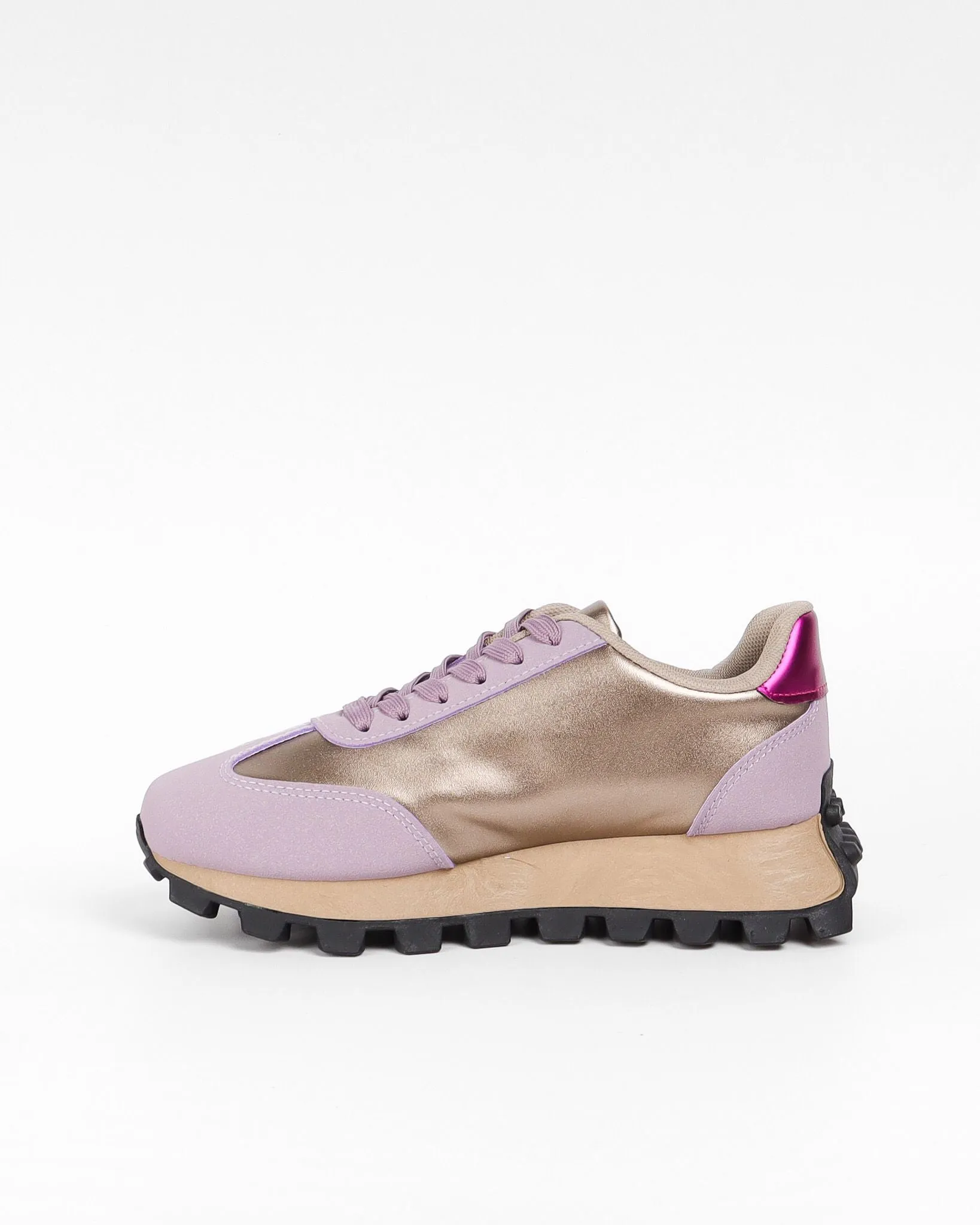 PURPLE LACE UP DESIGNER CHUNKY SNEAKERS TRAINERS