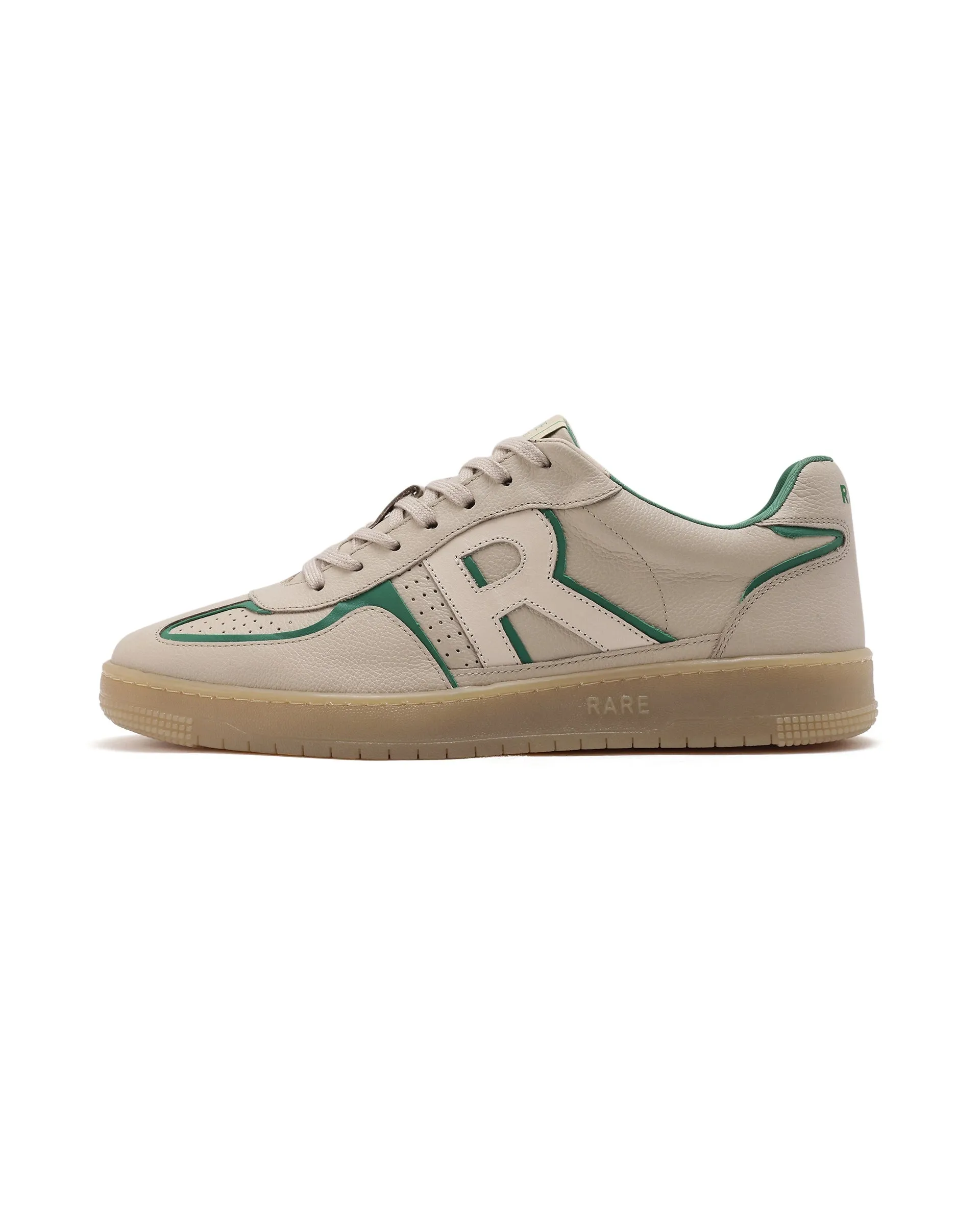 Rare Rabbit Men Ascend Beige Dual Tone Genuine Leather Lace-Up Low Top Sneaker Shoes