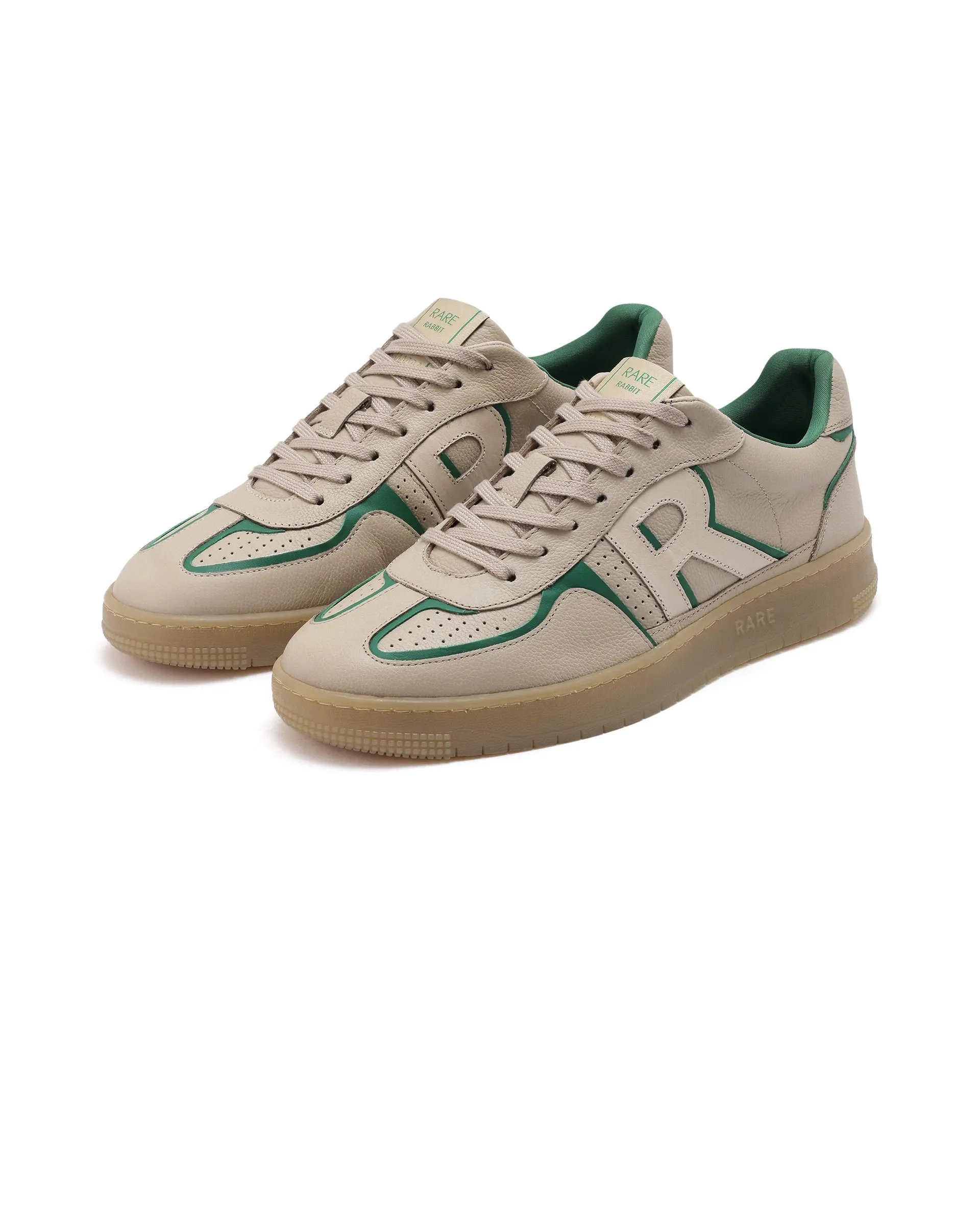 Rare Rabbit Men Ascend Beige Dual Tone Genuine Leather Lace-Up Low Top Sneaker Shoes