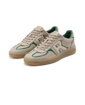 Rare Rabbit Men Ascend Beige Dual Tone Genuine Leather Lace-Up Low Top Sneaker Shoes