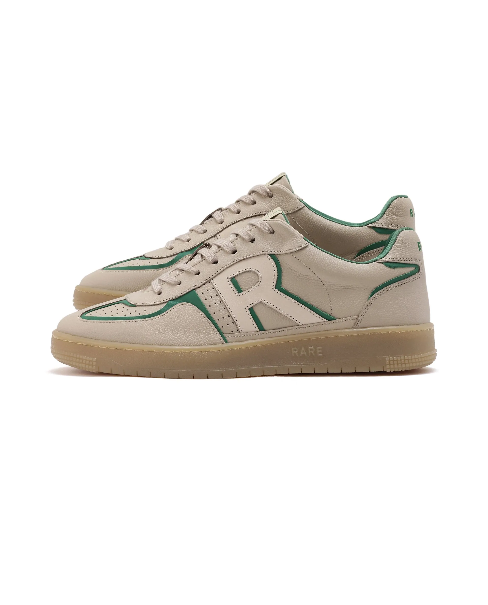 Rare Rabbit Men Ascend Beige Dual Tone Genuine Leather Lace-Up Low Top Sneaker Shoes