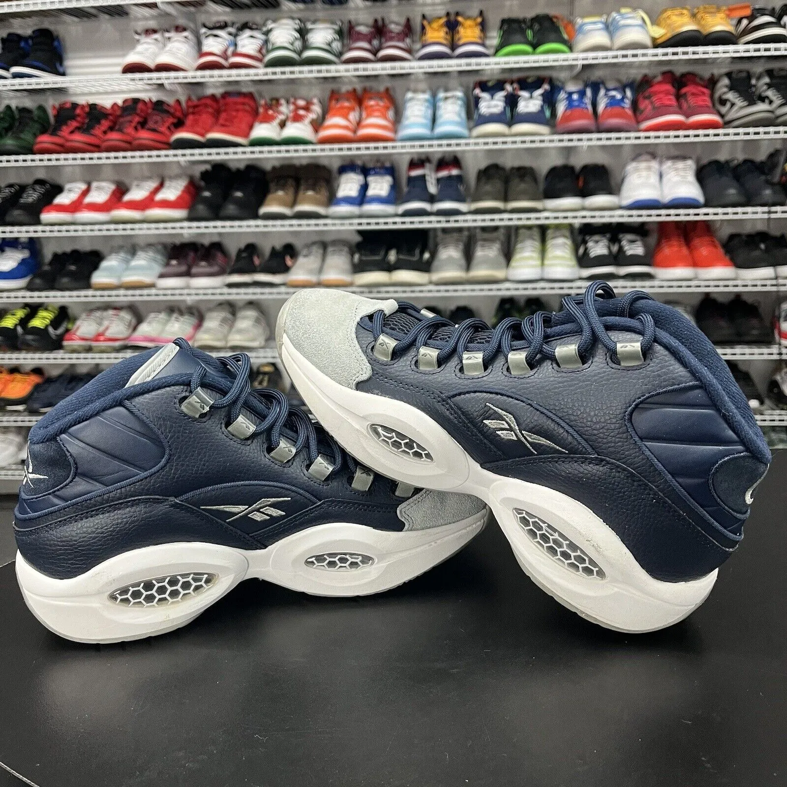 Reebok question Mid Georgetown Allen Iverson FX1074 Men's Size 7 Missing Insole