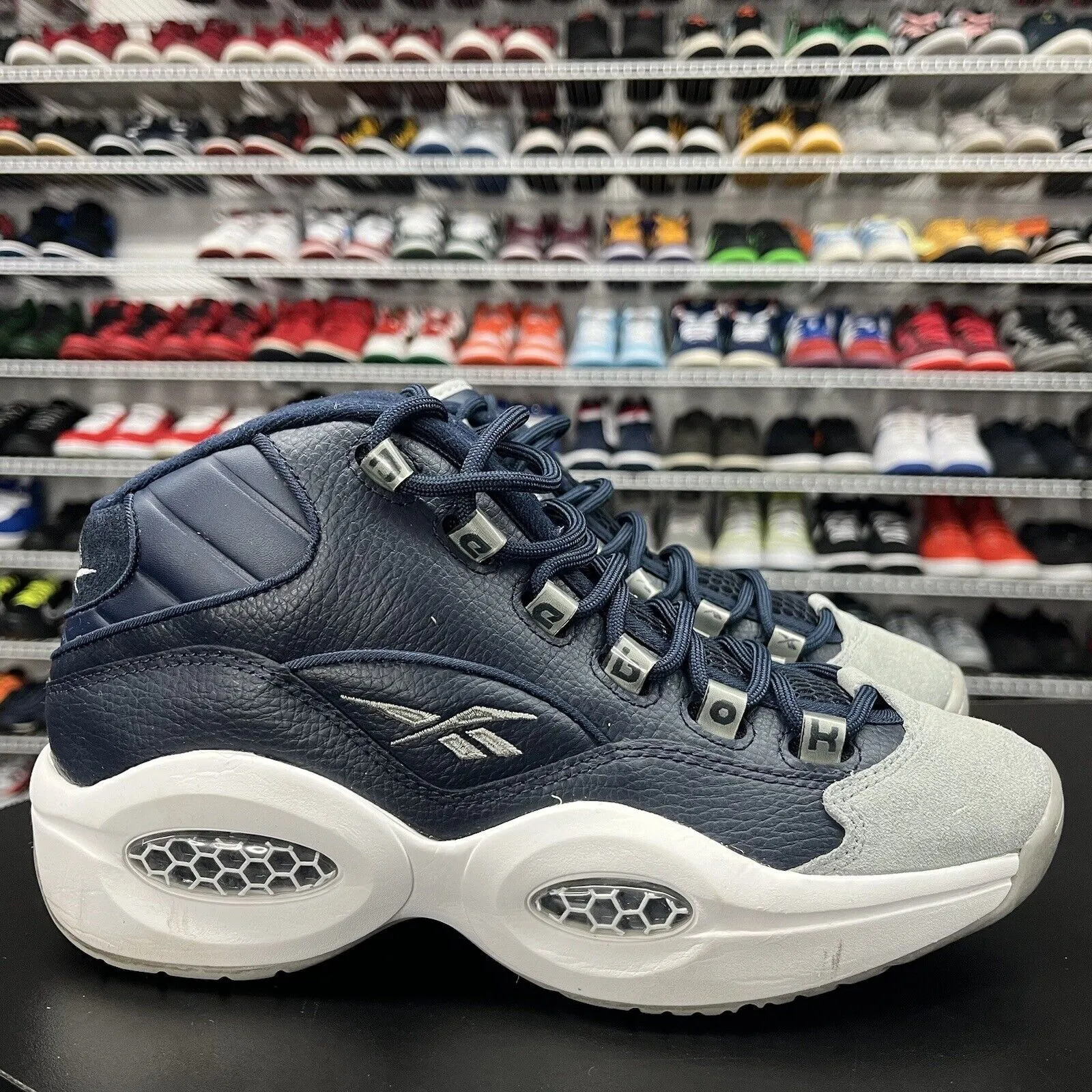 Reebok question Mid Georgetown Allen Iverson FX1074 Men's Size 7 Missing Insole