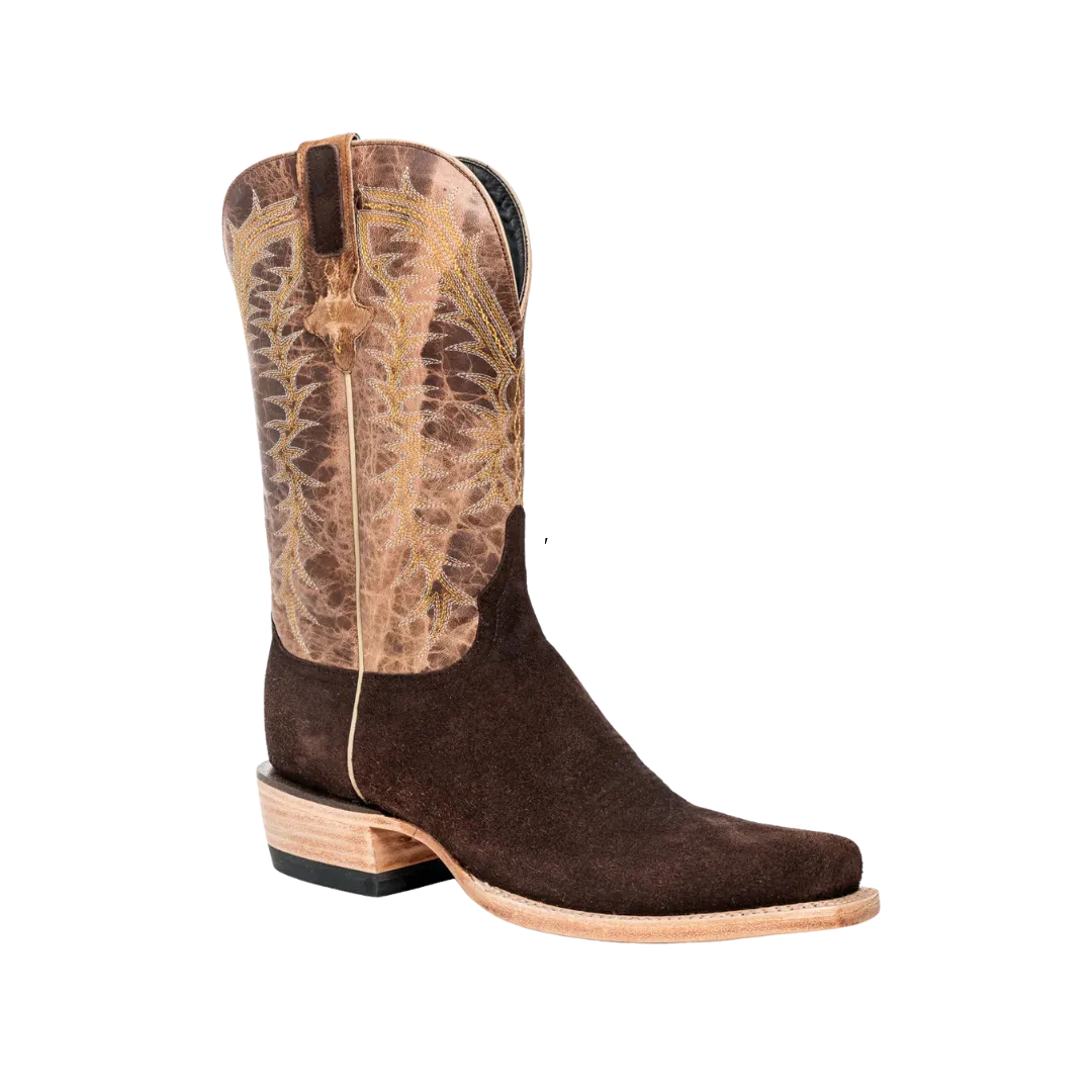 Resistol Boots Rough Out Suede Cutter Toe Chocolate