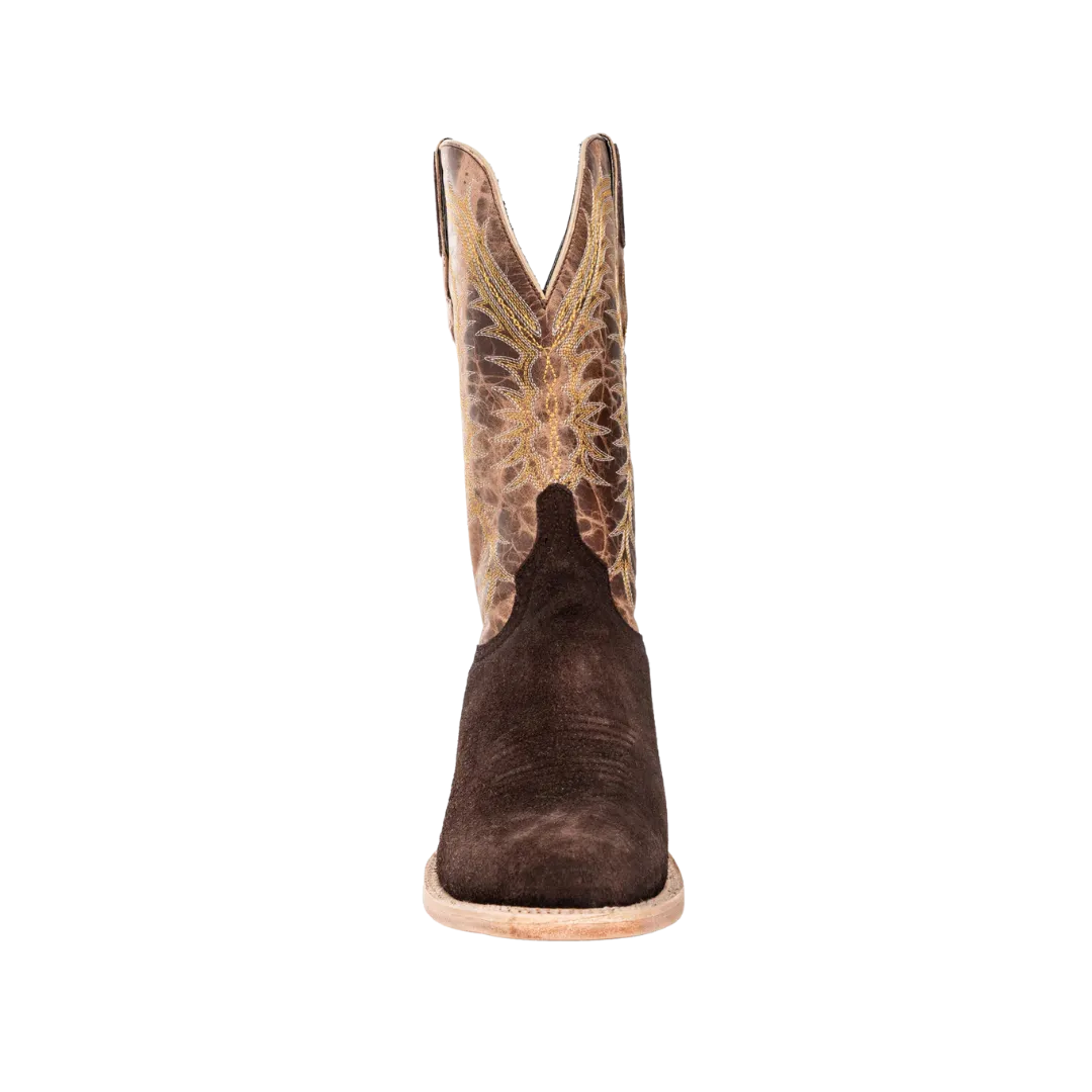 Resistol Boots Rough Out Suede Cutter Toe Chocolate