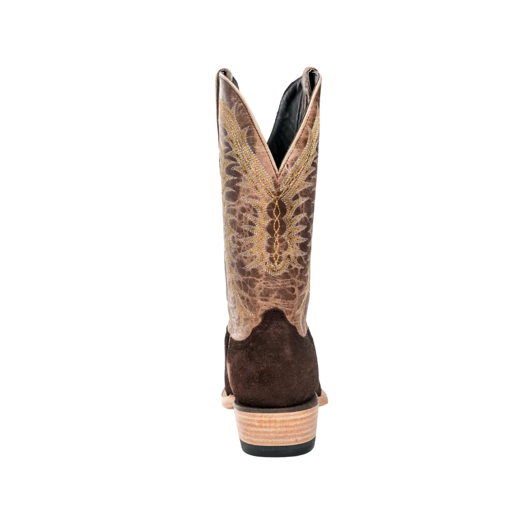 Resistol Boots Rough Out Suede Cutter Toe Chocolate