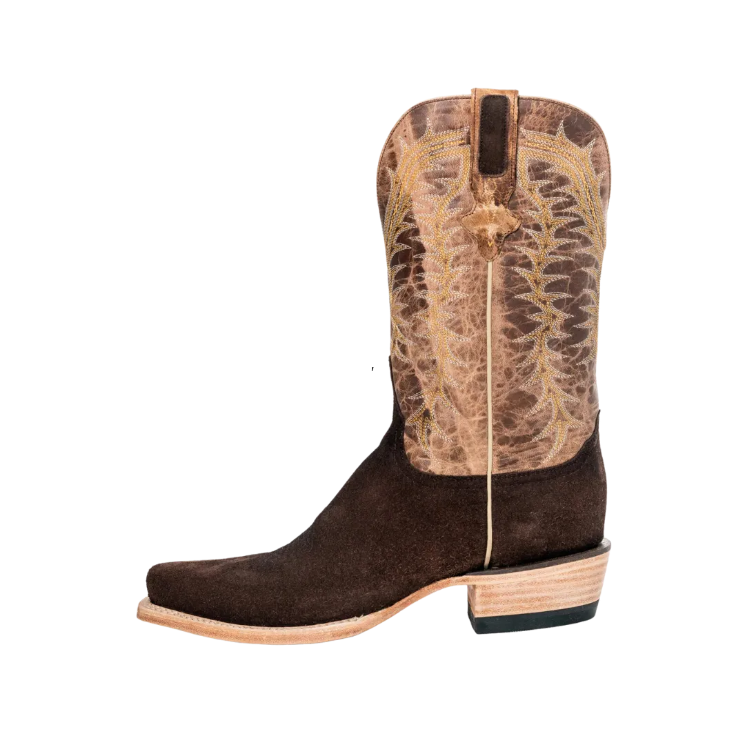 Resistol Boots Rough Out Suede Cutter Toe Chocolate