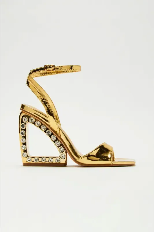 Rhinestone Detailed Open Wedge