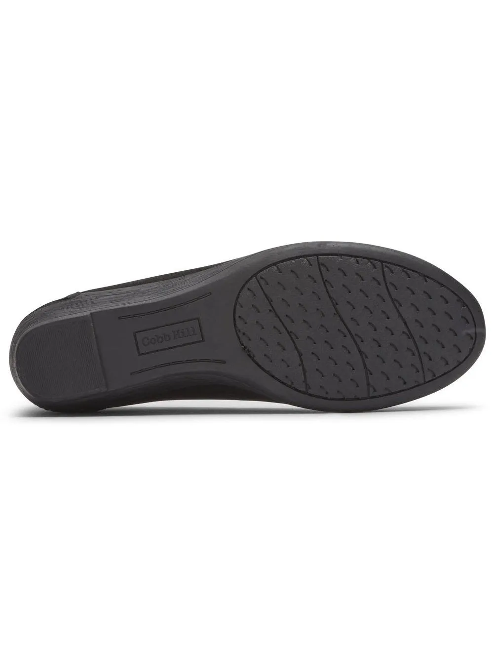 Rockport Womens Cobb Hill Devyn Wedge Pump Black Nubuck CI2835