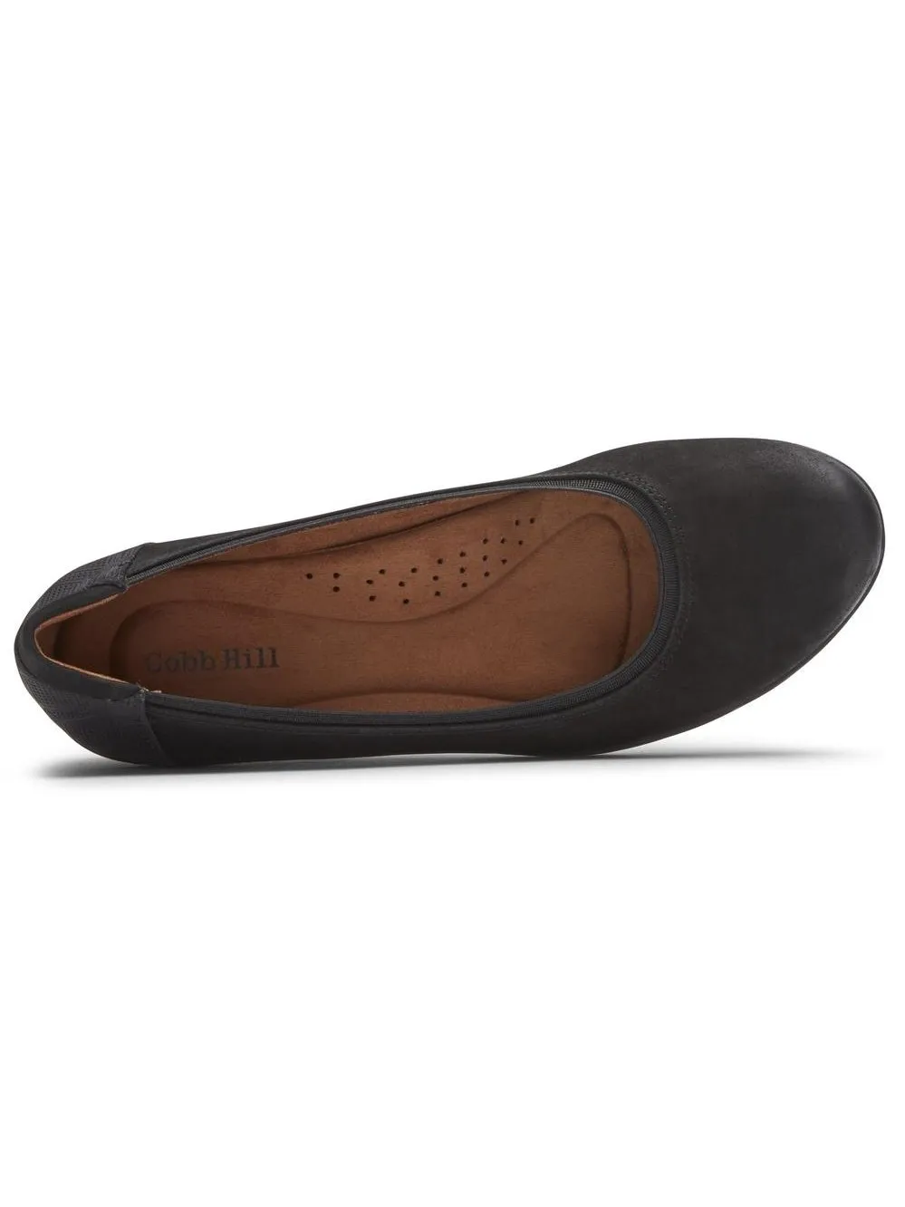 Rockport Womens Cobb Hill Devyn Wedge Pump Black Nubuck CI2835