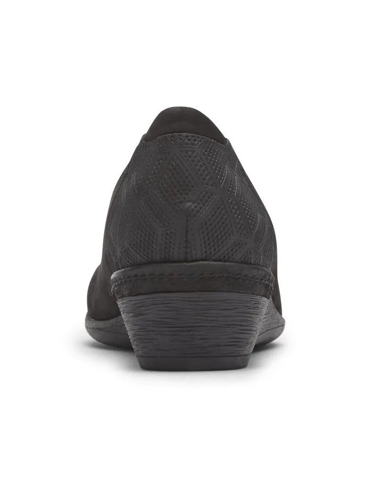 Rockport Womens Cobb Hill Devyn Wedge Pump Black Nubuck CI2835