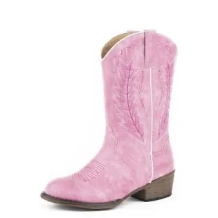 Roper Girls Fuchsia Pink Faux Leather Taylor Cowboy Boots 09-018-1939-2404