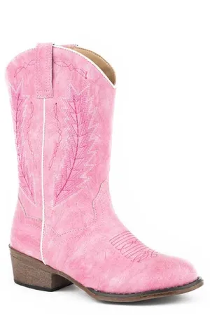 Roper Girls Fuchsia Pink Faux Leather Taylor Cowboy Boots 09-018-1939-2404