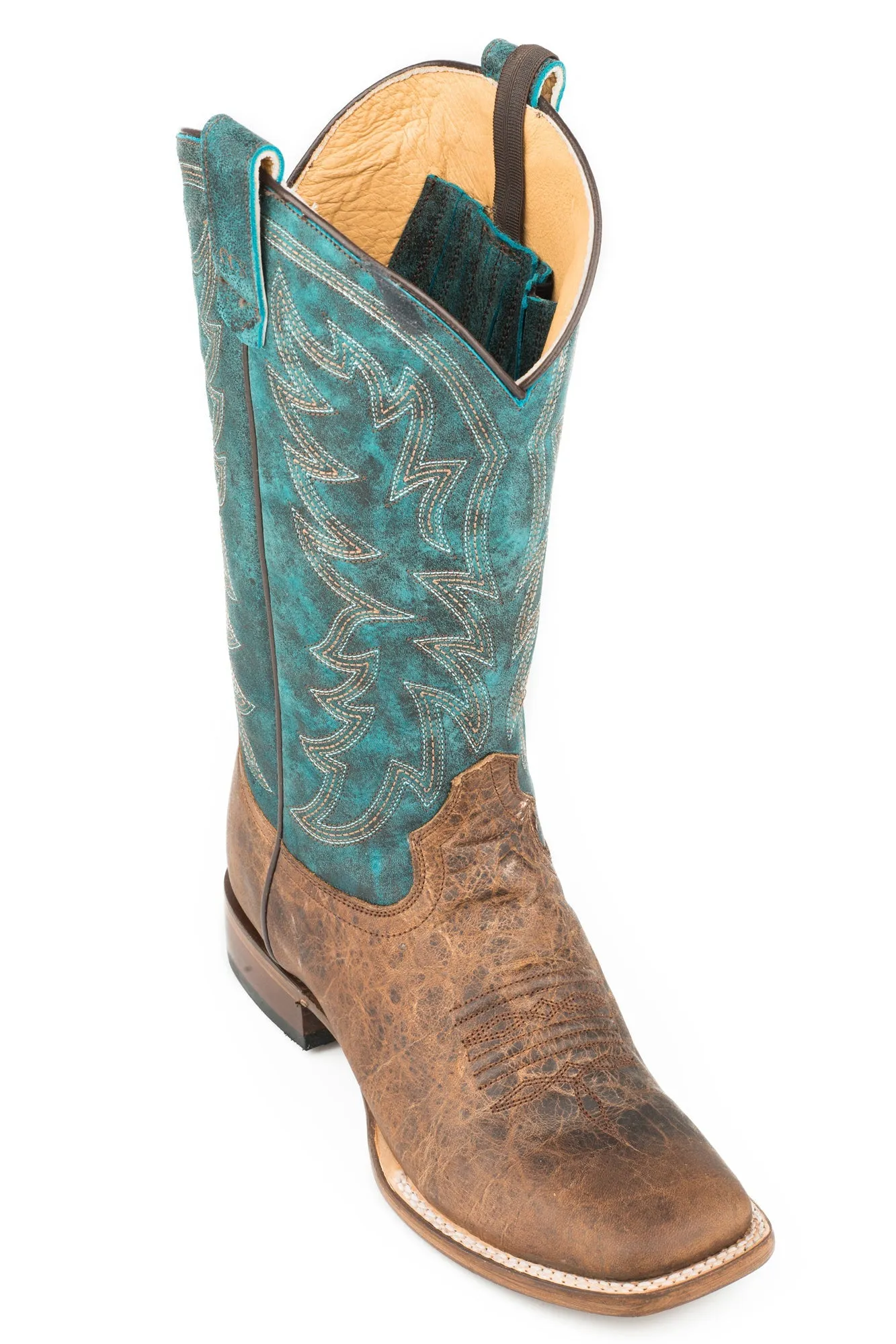 Roper Womens Brown Leather Quiet Action Concealed Carry Cowboy Boots 8.5