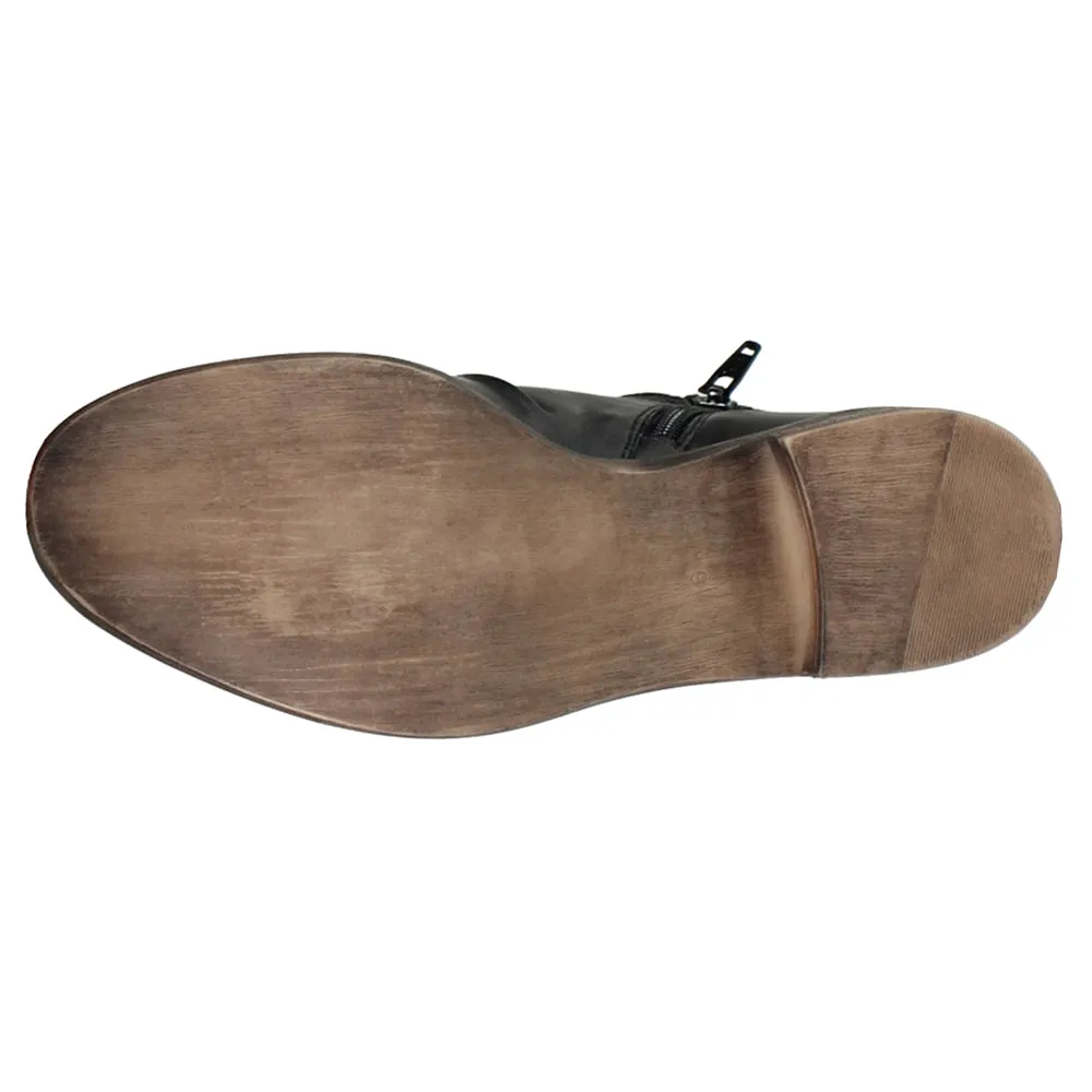Rose Mera Round Toe Zippered Booties