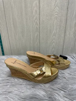 Sandals Heels Wedge By Donald Pliner In Gold, Size: 7
