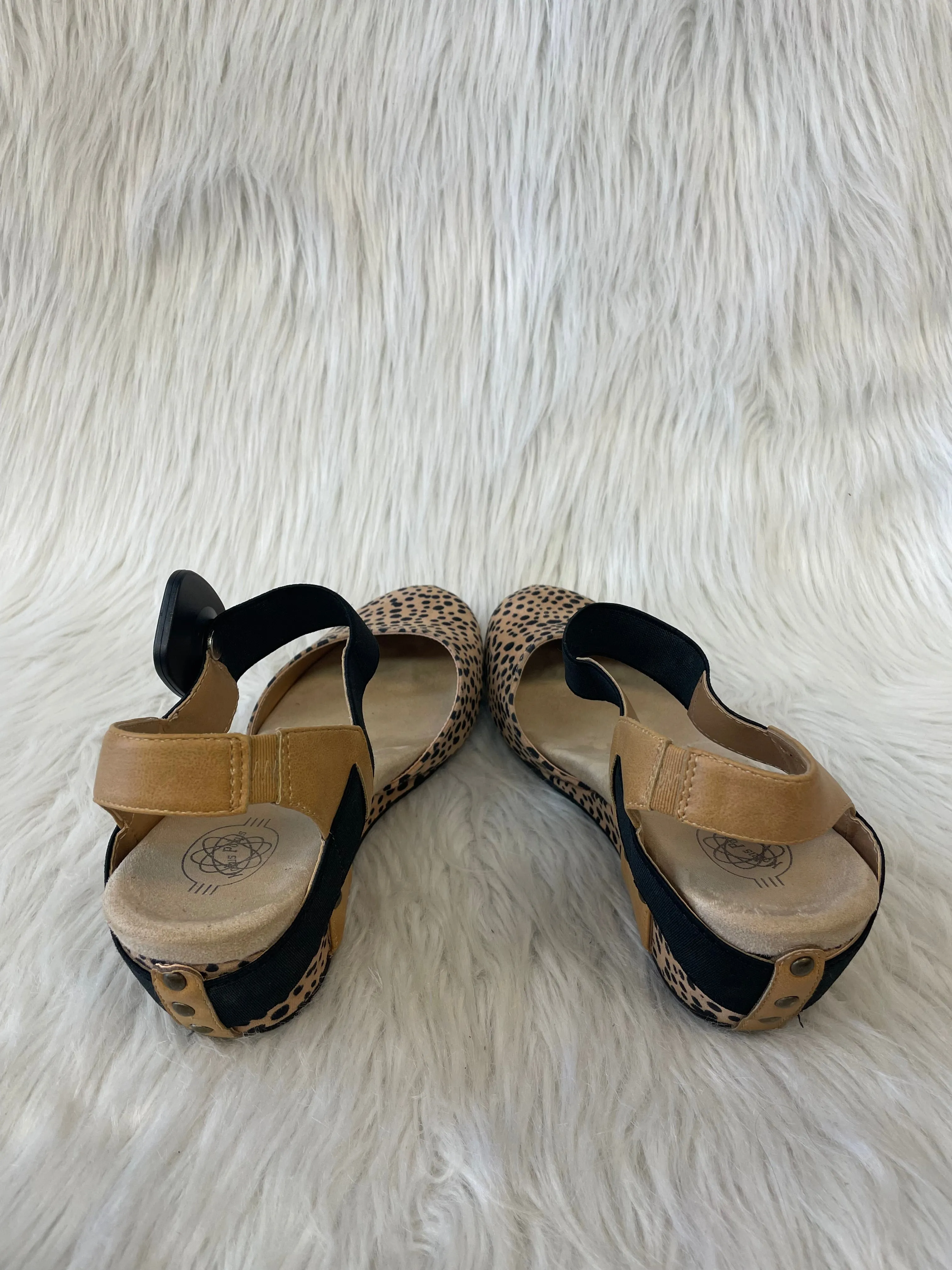 Sandals Heels Wedge By Hokus Pokus  In Animal Print, Size: 10