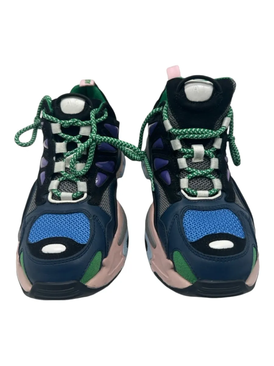 Sandro Shoe Size 37.5 Pink, Blue, Green Textile Lace Up Chunky Low Top Sneakers