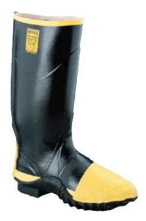 Servus By Honeywell Size 13 TurtleBack Black 16" Rubber Full Metatarsal Guard Boots With Trac Tread Outsole, Steel Toe And Removable Insole