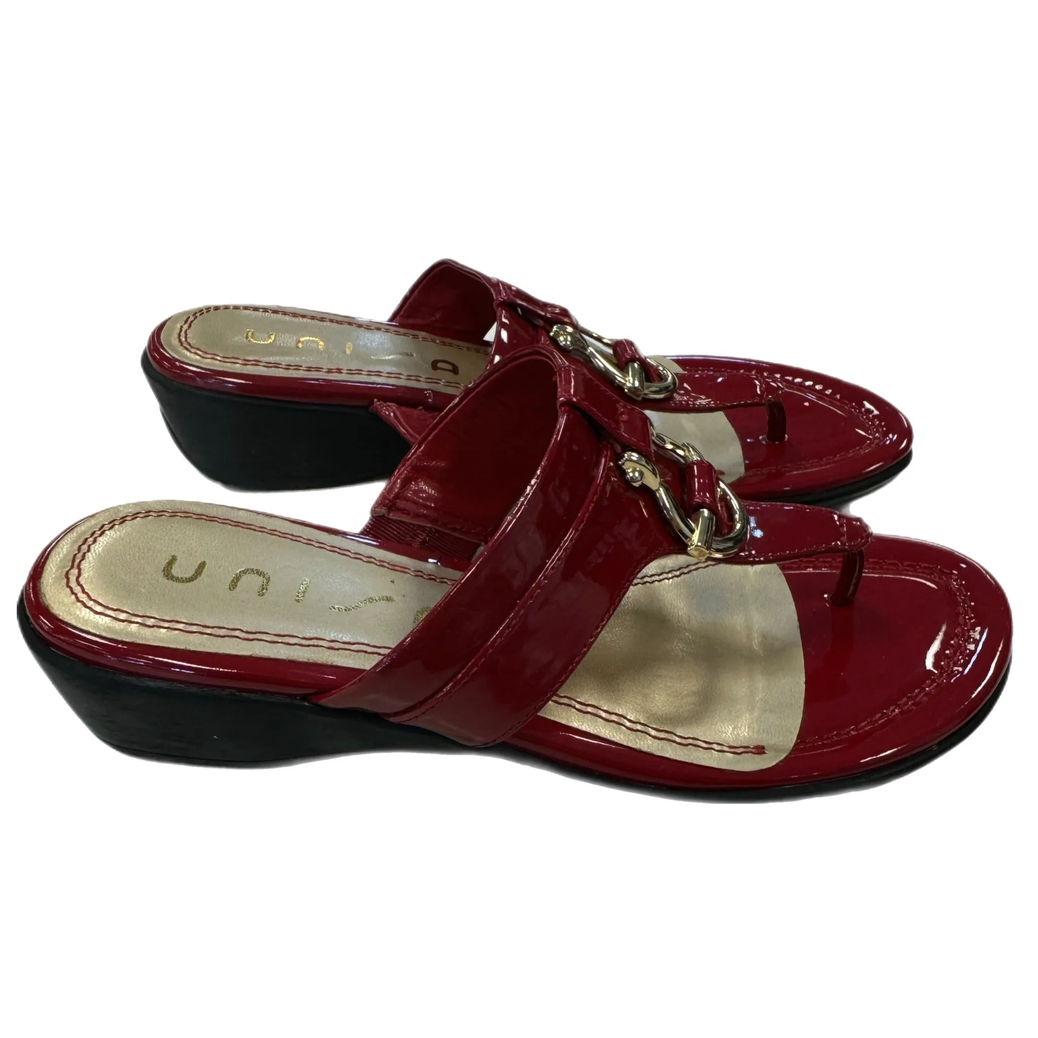 Shoes Heels Wedge By Unisa In Red, Size: 6.5