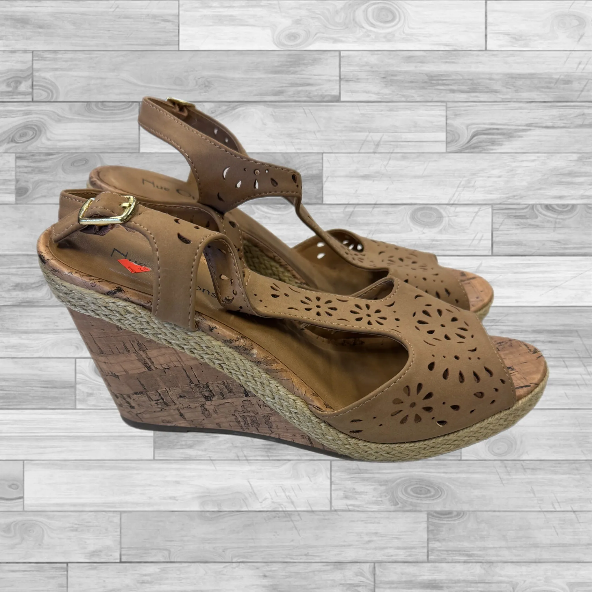 SHOES HEELS WEDGE NUE OPTIONS in TAN, Size: 8