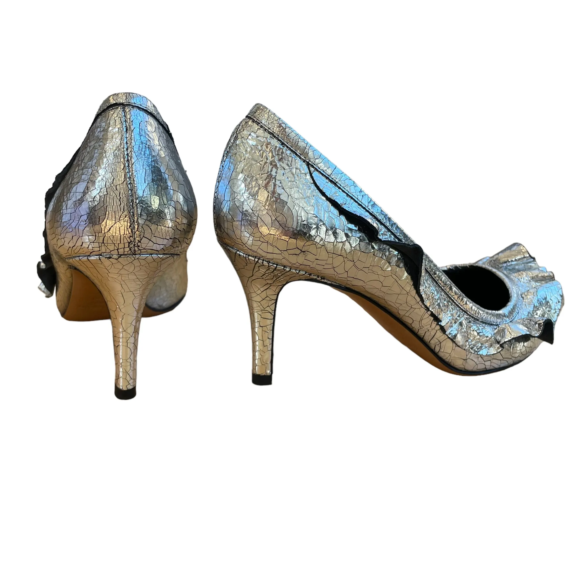 Silver Metallic Heels - 7