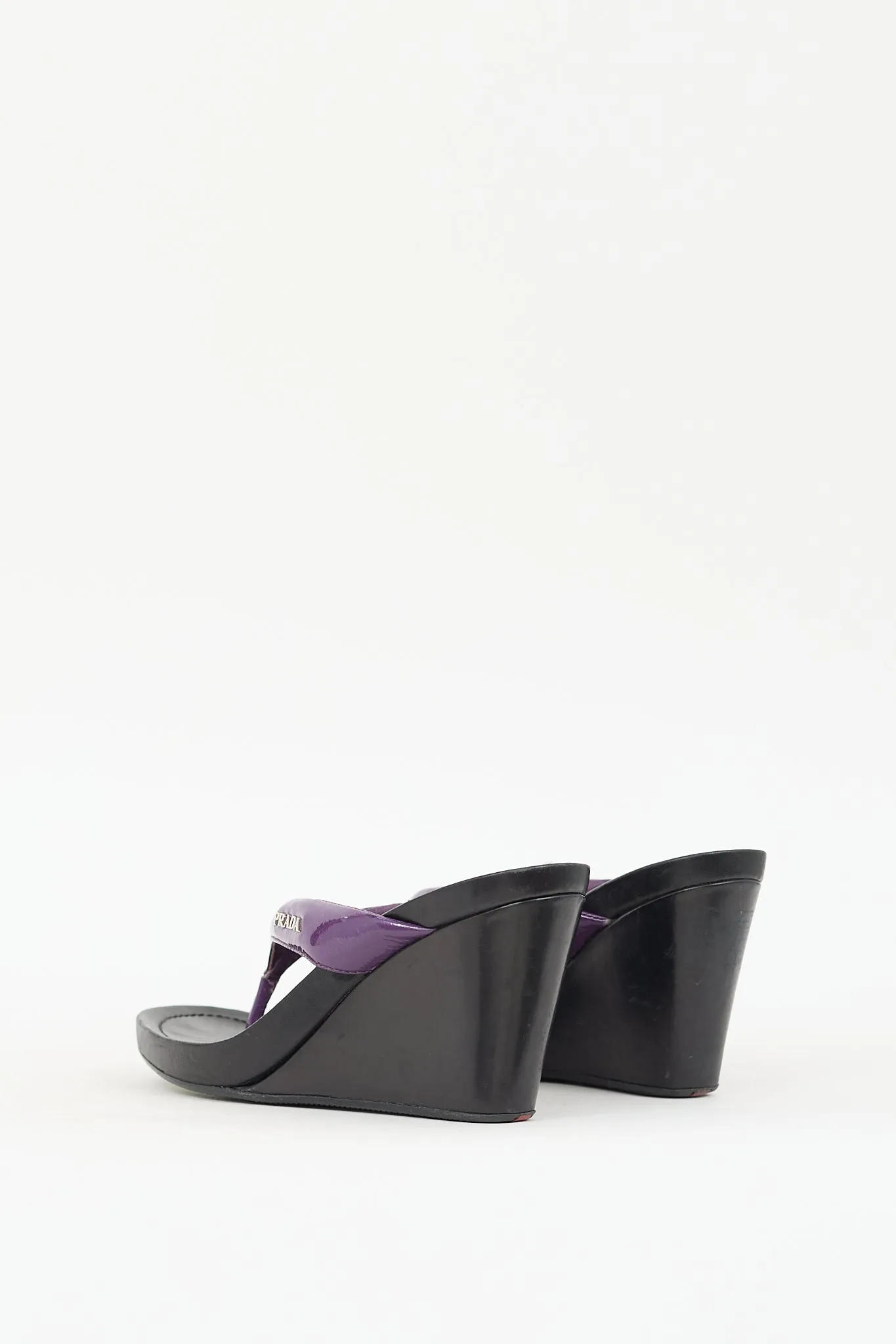 Sport Purple & Black Patent Wedge Sandal