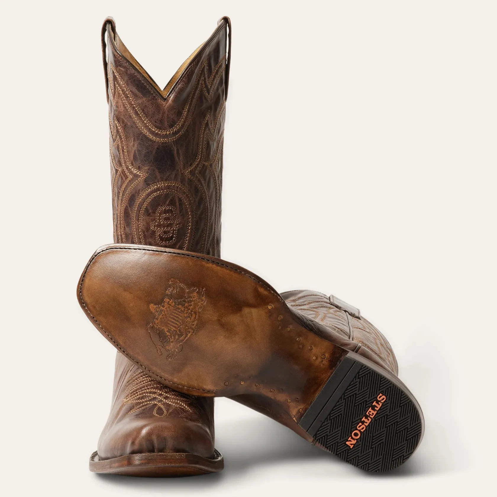 Stetson Brown Men's Garrett Square Toe 4075