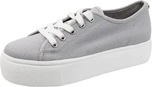 Steve Madden Elore Light Grey Lace Up Chunky Heel Low Top Breathable Sneakers