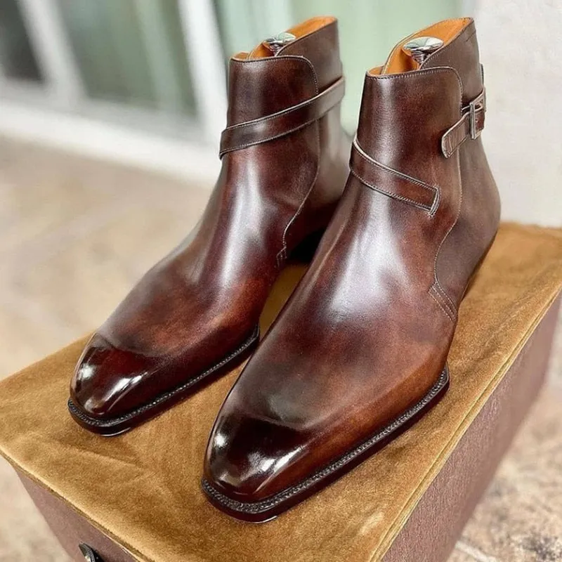Strap Over Buckle Boots