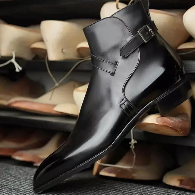 Strap Over Buckle Boots