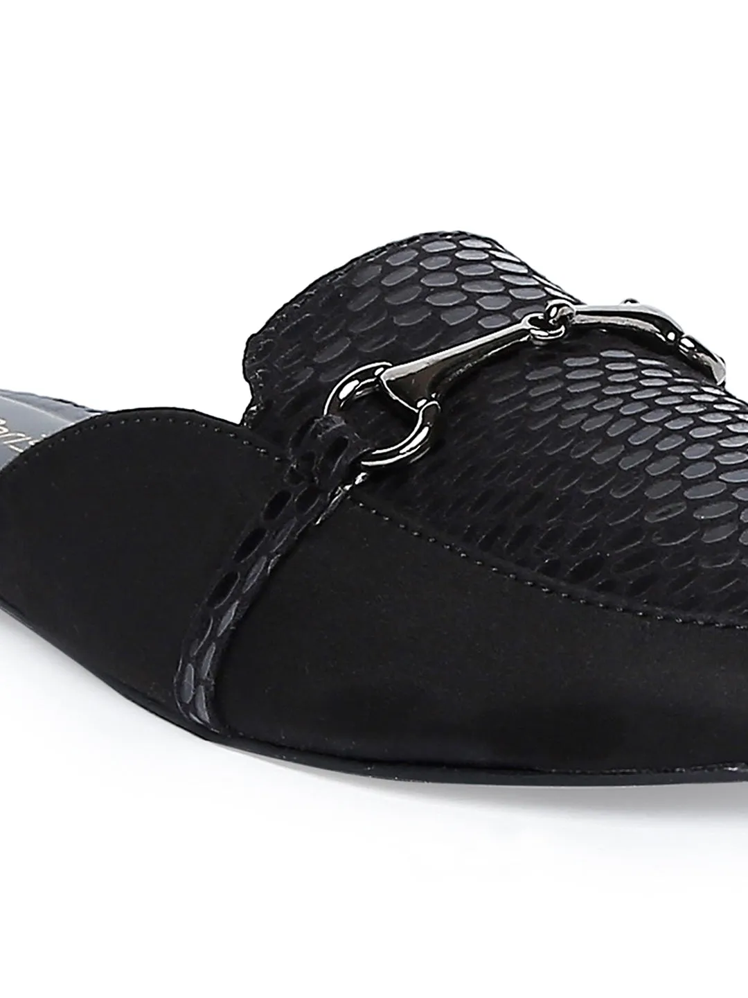 Tao Paris Lea 10021-01 Patterned Black Mules