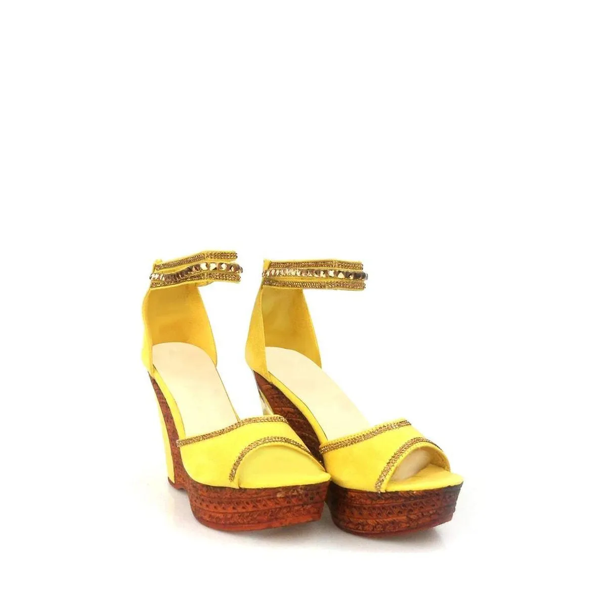 Taylor High Heel Ankle Strap Diamante Wedge