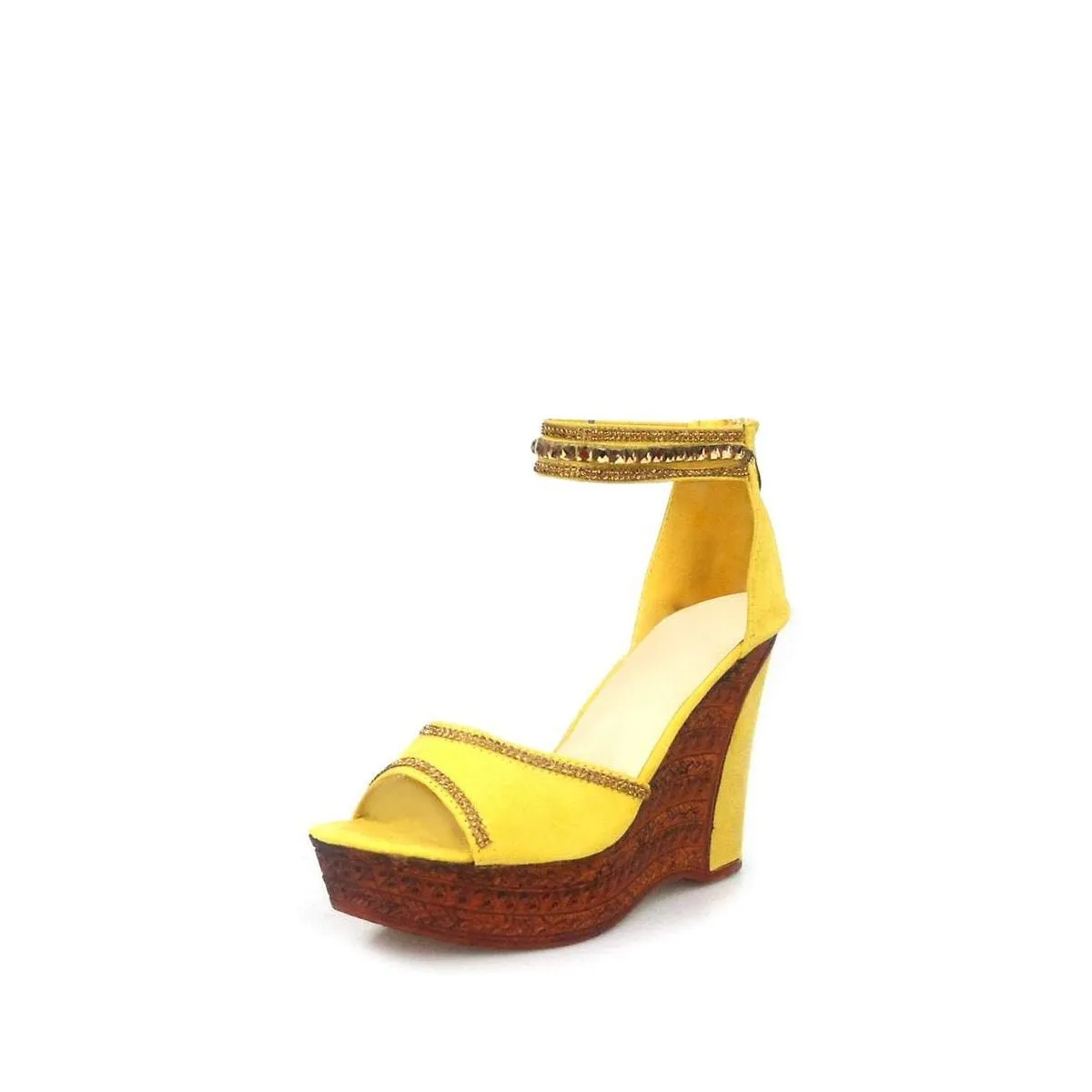 Taylor High Heel Ankle Strap Diamante Wedge