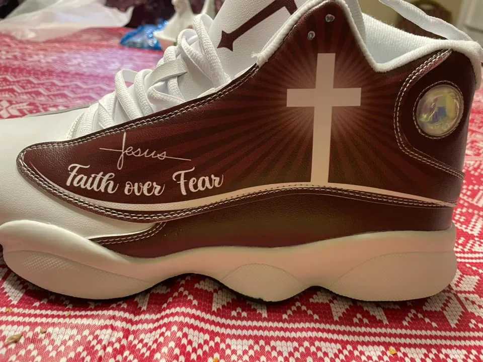 Teesdily | Customized Jesus Nails Basketball Shoes, Jesus Saves Christian Gift, Christian Basketball Shoes With Thick Soles