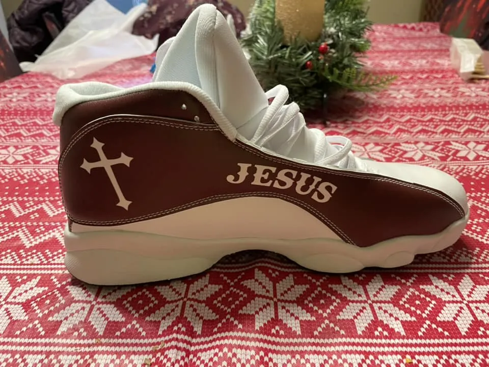 Teesdily | Customized Jesus Nails Basketball Shoes, Jesus Saves Christian Gift, Christian Basketball Shoes With Thick Soles