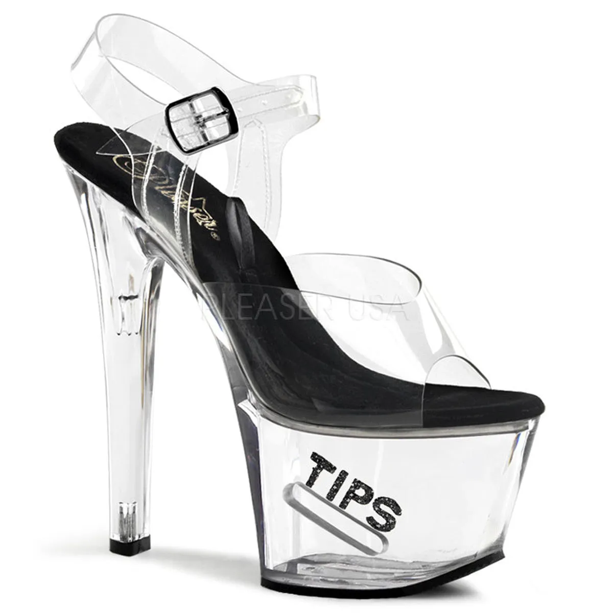 Tipjar-708-5 Black, 7" Heels (Speed Heels)