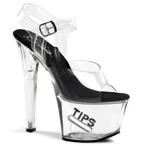 Tipjar-708-5 Black, 7" Heels (Speed Heels)