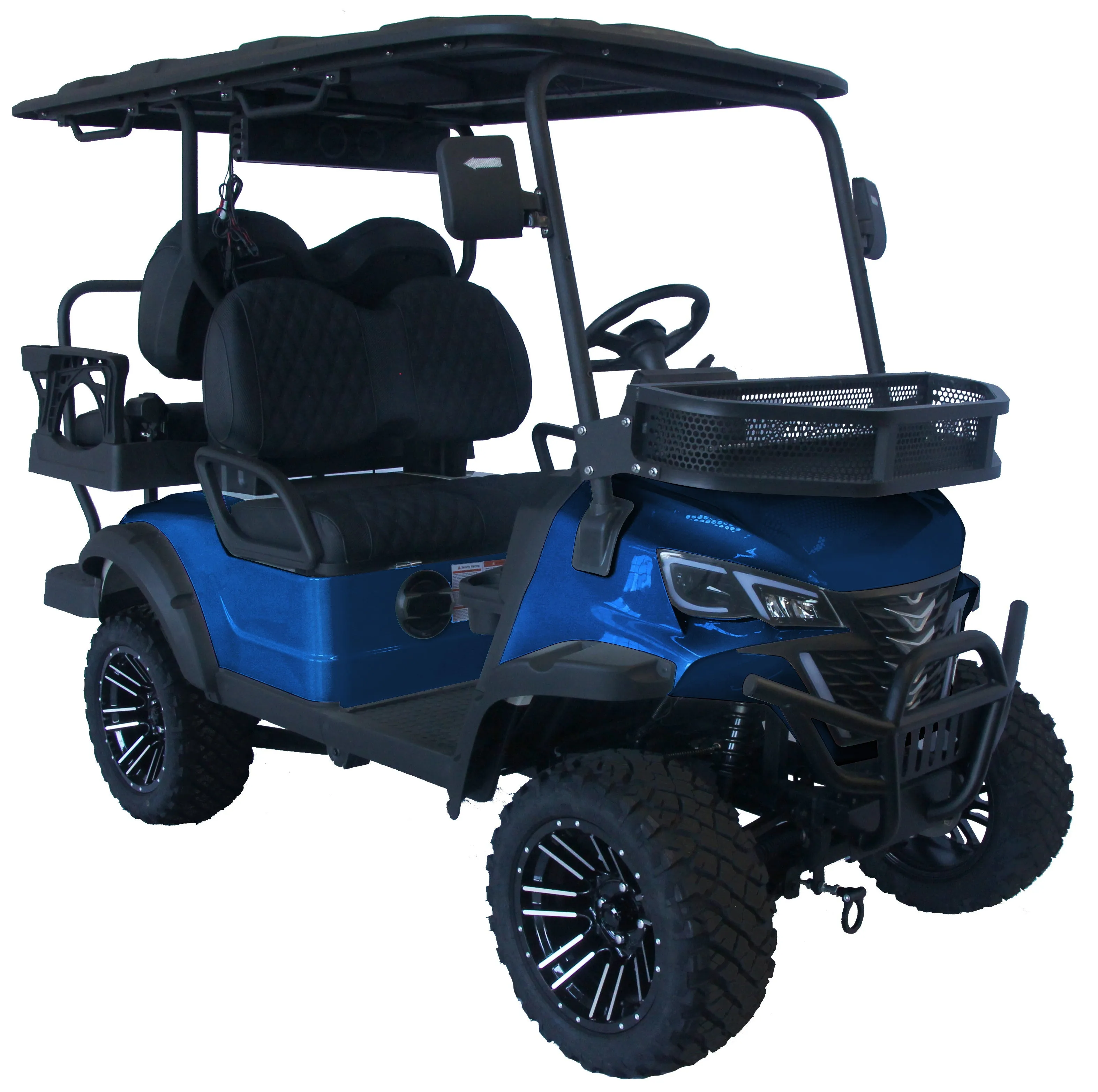 Trailmaster TBM X4, 48V Electric Golf Cart, Four Passenger, Electromagnetic Braking, Custom Rims, Lifted, Ground Effects LED lights, 10.5 LED Display, 48 Mile range, High/Low Trans