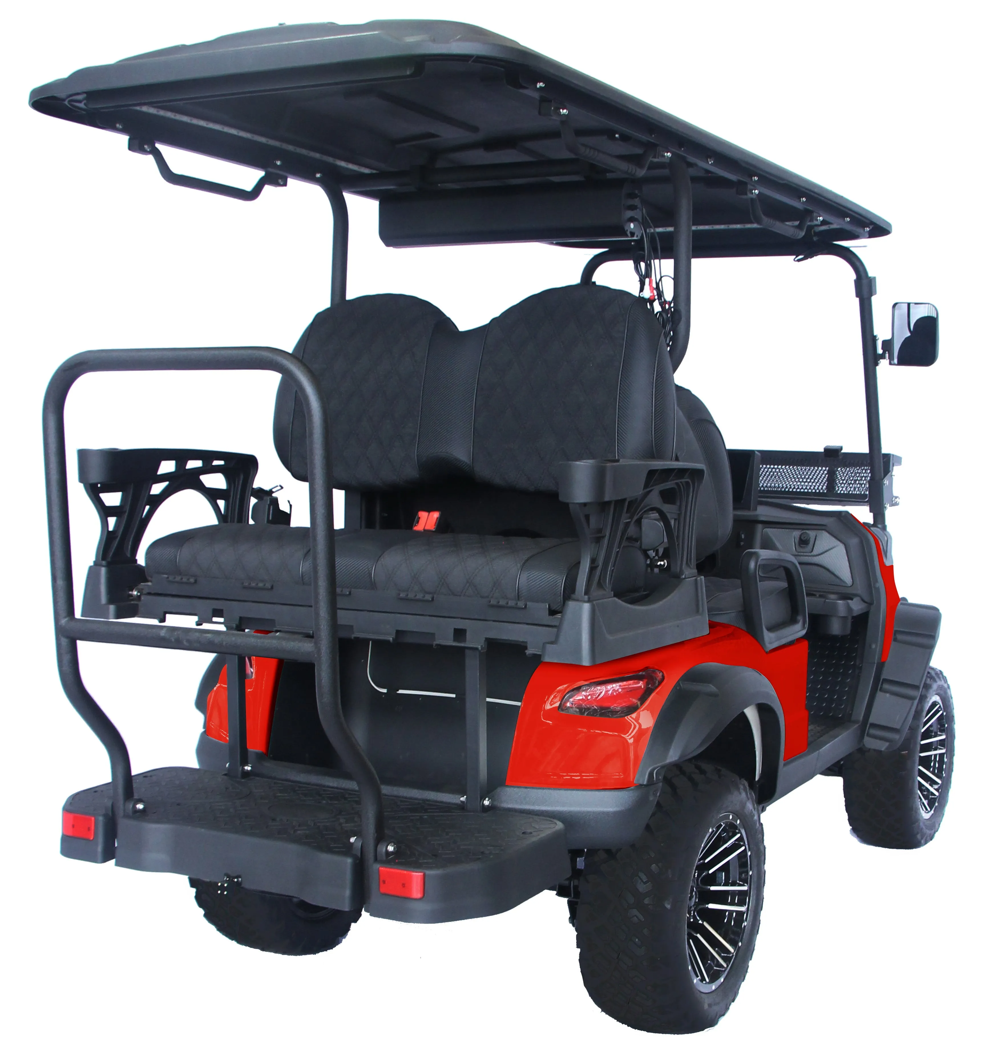 Trailmaster TBM X4, 48V Electric Golf Cart, Four Passenger, Electromagnetic Braking, Custom Rims, Lifted, Ground Effects LED lights, 10.5 LED Display, 48 Mile range, High/Low Trans