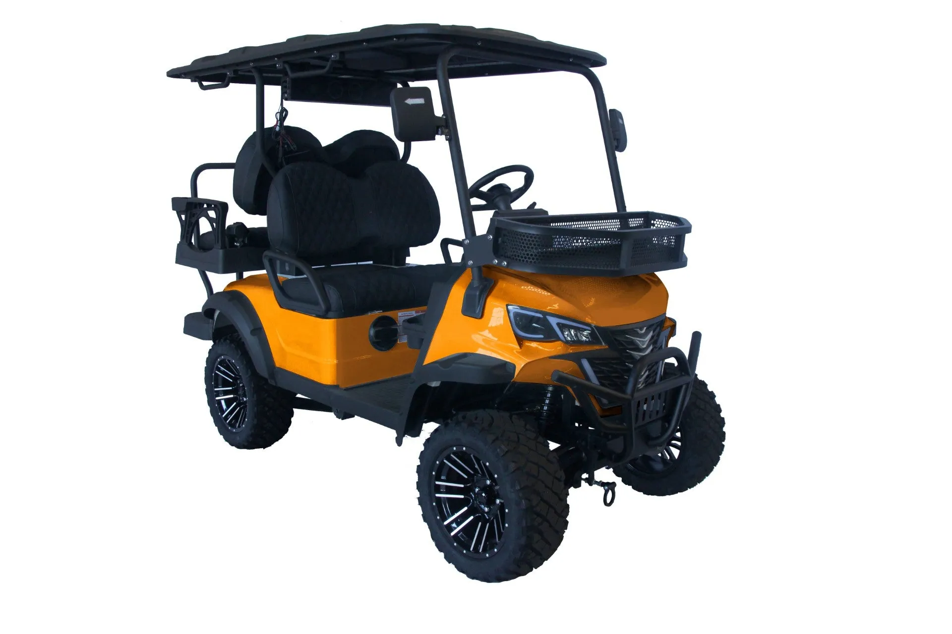 Trailmaster TBM X4, 48V Electric Golf Cart, Four Passenger, Electromagnetic Braking, Custom Rims, Lifted, Ground Effects LED lights, 10.5 LED Display, 48 Mile range, High/Low Trans
