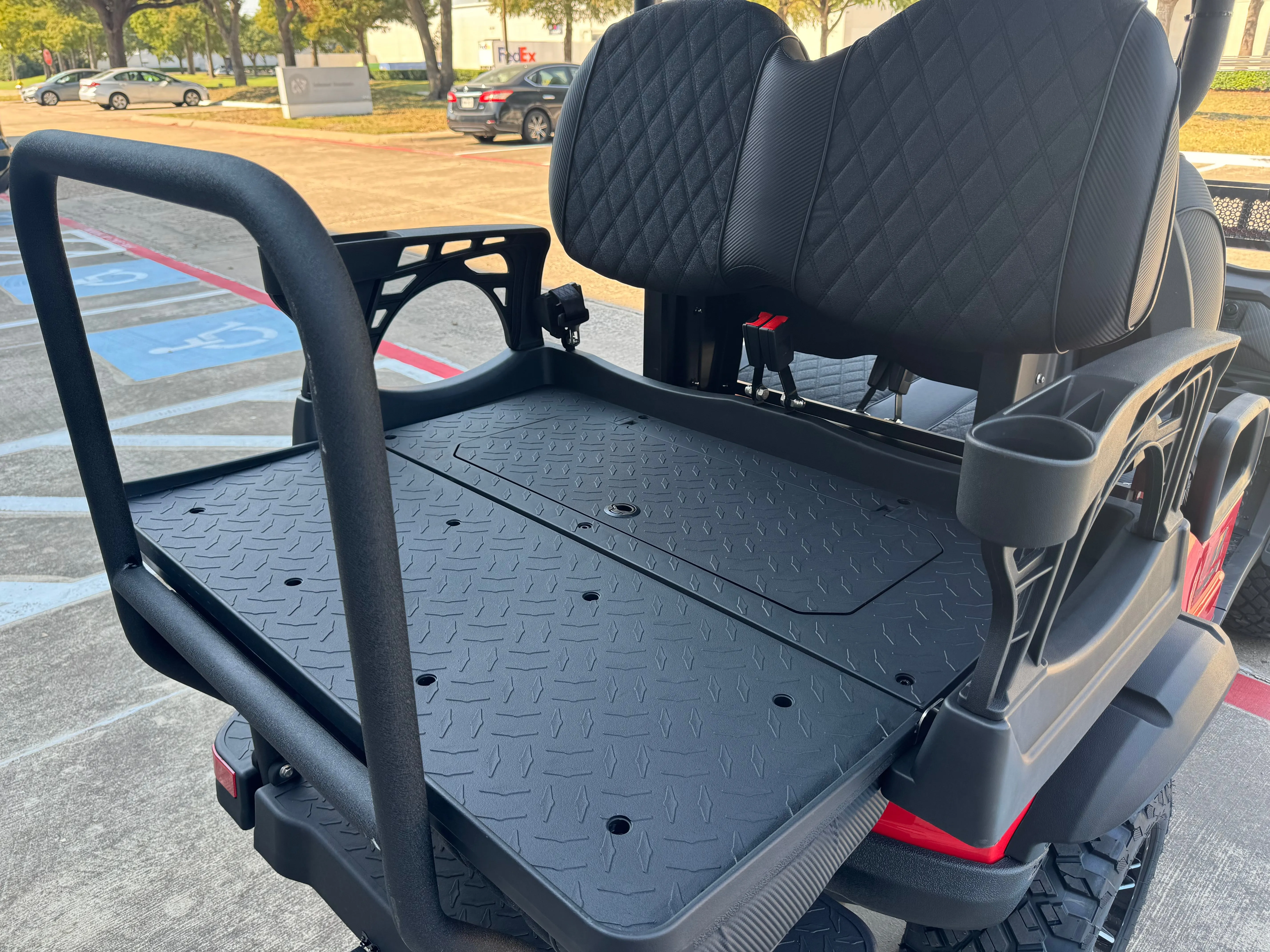 Trailmaster TBM X4, 48V Electric Golf Cart, Four Passenger, Electromagnetic Braking, Custom Rims, Lifted, Ground Effects LED lights, 10.5 LED Display, 48 Mile range, High/Low Trans