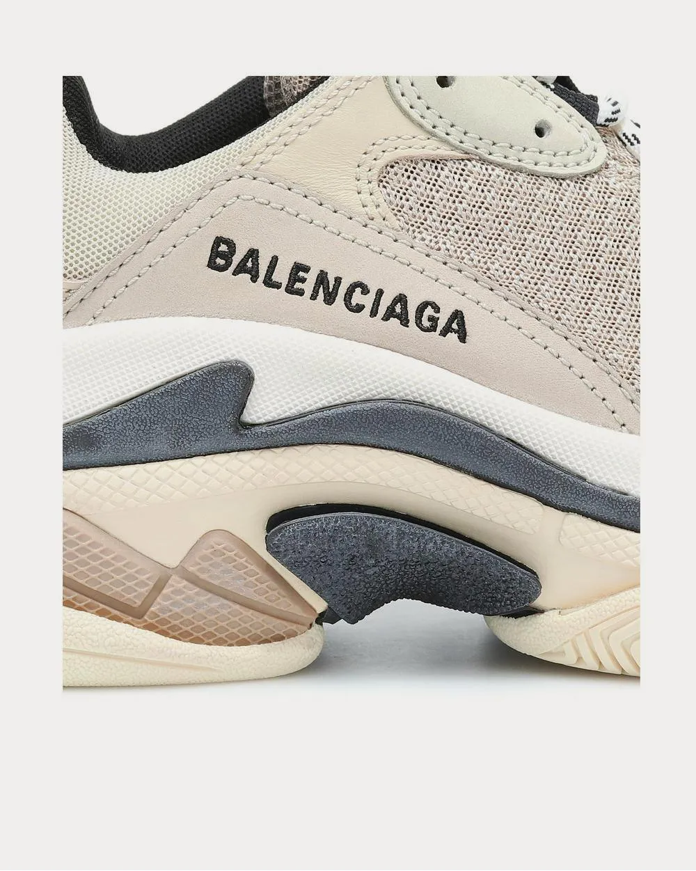 Triple S Beige Black Low Top Sneakers