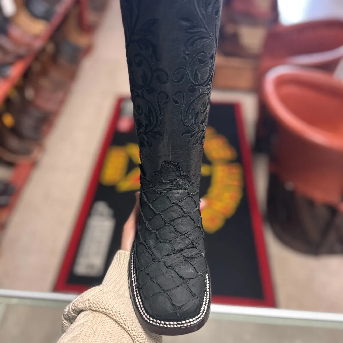 Women's Black Pirarucu Boots