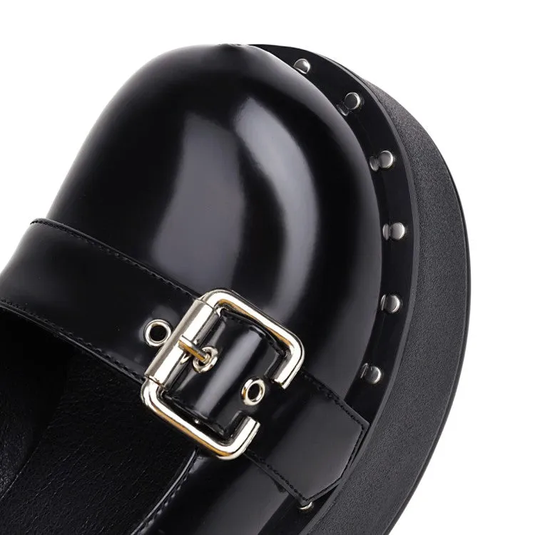 Women's Buckle Strap Platform Wedge Heels Shoes