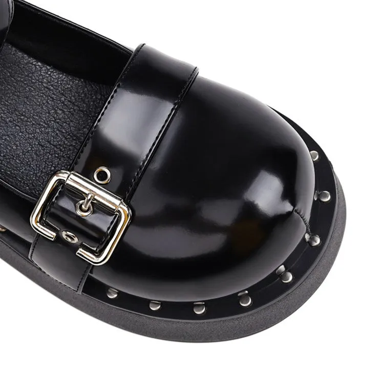 Women's Buckle Strap Platform Wedge Heels Shoes